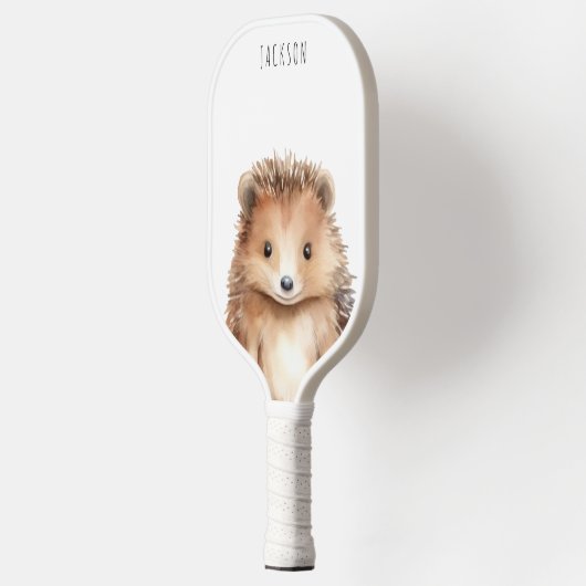 Niedlicher Igel, fakultativ, Monogramm Pickleball Schläger (Links)