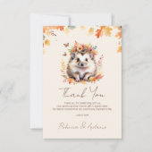 Niedlicher Igel Fall Woodland Kinderdusche Dankeskarte (Vorderseite)