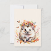 Niedlicher Igel Fall Woodland Kinderdusche Dankeskarte (Rückseite)