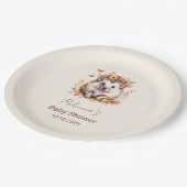 Niedlicher Igel Fall Woodland Kinderdusche Pappteller (Schrägansicht)