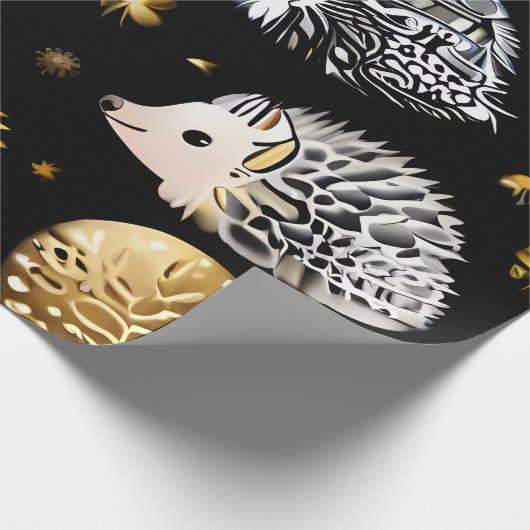 Niedlicher Igel farbenfrohe Umhüllungspapier . Ige Geschenkpapier (Ecke)