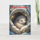 Niedlicher Igel Feiertagskarte (Vorderseite)