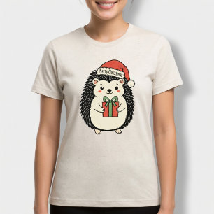 Niedlicher Igel Frohe Weihnachten Tri-Blend Shirt