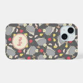 Niedlicher Igel Fruchtmuster Personalisiert iPhone 15 Hülle (Rückseite (Horizontal))