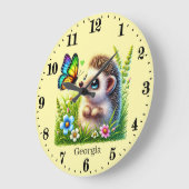 Niedlicher Igel für kleine Kinder Kinderzimmer Große Wanduhr (Winkel)