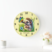 Niedlicher Igel für kleine Kinder Kinderzimmer Große Wanduhr (Zuhause)