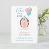 Niedlicher Igel Geburtstag Einladung (Stehend Vorderseite)