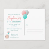 Niedlicher Igel Geburtstag Einladungspostkarte (Rückseite)