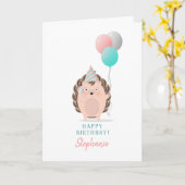 Niedlicher Igel Geburtstag Karte (Gelbe Blume)