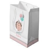 Niedlicher Igel Geburtstag Mittlere Geschenktüte (Rückseite Schrägansicht)