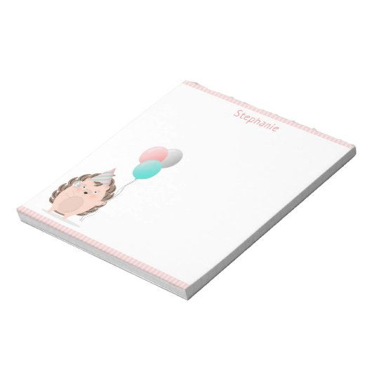 Niedlicher Igel Geburtstag Notizblock (Rotiert)