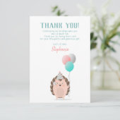 Niedlicher Igel Geburtstag Vielen Dank Einladung (Stehend Vorderseite)