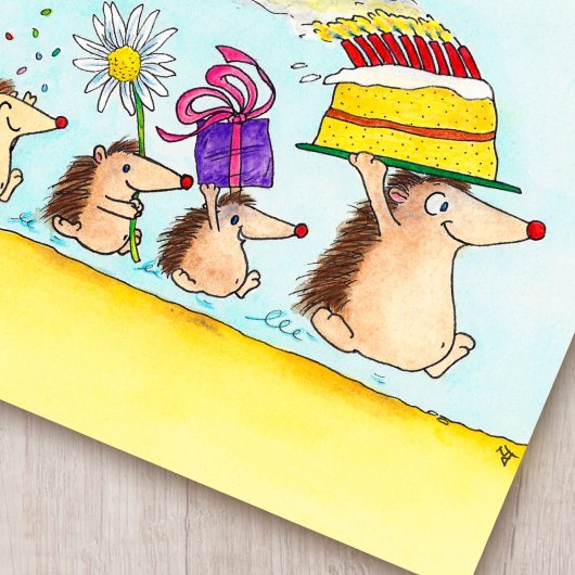 Niedlicher Igel Geburtstagskarte Postkarte