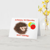 Niedlicher Igel Geburtstagsname Karte (Gelbe Blume)