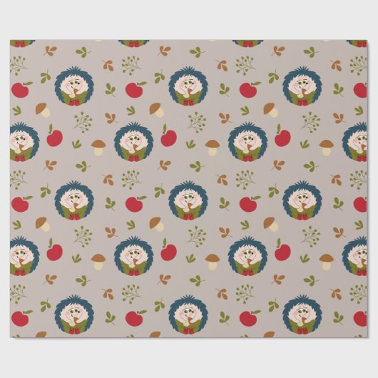 Niedlicher Igel Geschenkpapier (Flach)