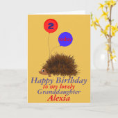 Niedlicher Igel Grandtochter Geburtstag hinzufügen Karte (Gelbe Blume)