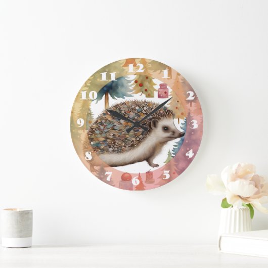 Niedlicher Igel Große Wanduhr (Zuhause)