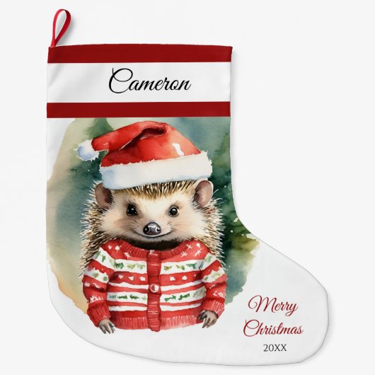 Niedlicher Igel Grosser Strumpf Großer Weihnachtsstrumpf (Vorderseite)
