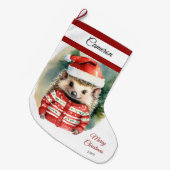 Niedlicher Igel Grosser Strumpf Großer Weihnachtsstrumpf (Vorderansicht (hängend))