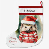 Niedlicher Igel Grosser Strumpf Großer Weihnachtsstrumpf (Rückseite)