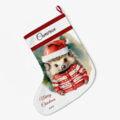 Niedlicher Igel Grosser Strumpf Großer Weihnachtsstrumpf (Rückseite (Hängend))