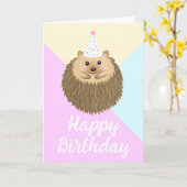 Niedlicher Igel Happy Birthday Karte (Gelbe Blume)
