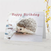 Niedlicher Igel - Happy Birthday Karte (Gelbe Blume)
