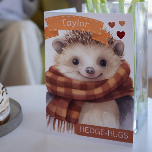 Niedlicher Igel Hedgehugs personalisierte Valentin Feiertagskarte