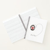 Niedlicher Igel Herz Schwarz-weiß Notizblock (Innenseite)