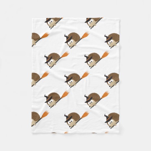 Niedlicher Igel Hexe Fleecedecke (Vorderseite)