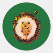 Niedlicher Igel im Herbst Runder Aufkleber (Vorderseite)