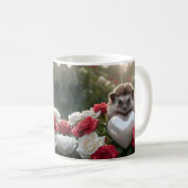 Niedlicher Igel im Juni mit Perlenherz Kaffeetasse (VorderseiteRechts)