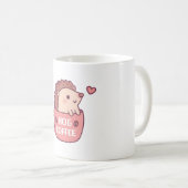 Niedlicher Igel in der Tasse, Hog Coffee Funny Kaffeetasse (VorderseiteRechts)