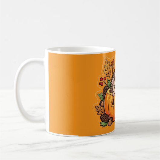 Niedlicher Igel in Pumpkin - Herbst Herbst Kaffeep Kaffeetasse (Links)