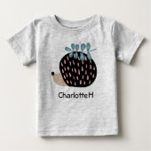 Niedlicher Igel Individuelle Name Personalisierter Baby T-shirt (Vorderseite)