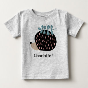 Niedlicher Igel Individuelle Name Personalisierter Baby T-shirt