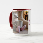 Niedlicher Igel Kaffeesocken bearbeitet Tasse (Vorderseite Links)