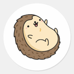 Niedlicher Igel Kawaii Runder Aufkleber