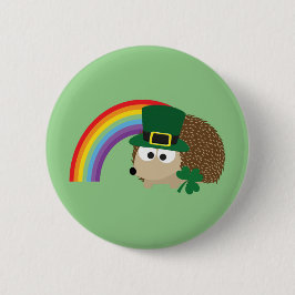 Niedlicher Igel Leprechaun Button