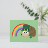 Niedlicher Igel Leprechaun Postkarte (Stehend Vorderseite)