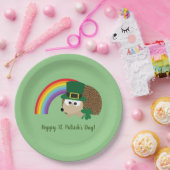 Niedlicher Igel Leprechaun St. Patrick's Day Pappteller (Party)