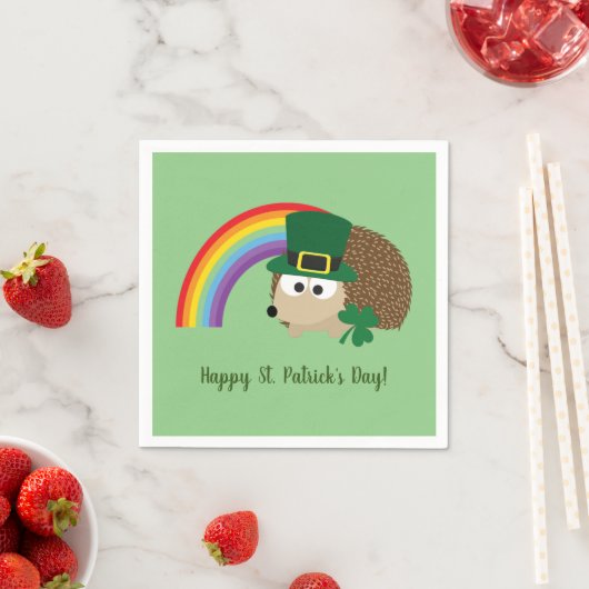 Niedlicher Igel Leprechaun St. Patrick's Day Serviette (Beispiel)