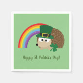 Niedlicher Igel Leprechaun St. Patrick's Day Serviette (Vorderseite)