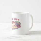 Niedlicher Igel Lesen auf Buch, buchen Hog Funny Kaffeetasse (VorderseiteRechts)