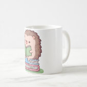 Niedlicher Igel Lesen eines Buches Kaffeetasse (VorderseiteRechts)