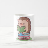 Niedlicher Igel Lesen eines Buches Kaffeetasse (Mittel)
