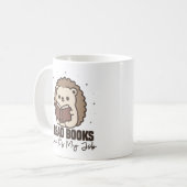 Niedlicher Igel Lesen eines Buches Kaffeetasse (Vorderseite Links)