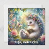 Niedlicher Igel Mama Baby Bedtime Story Mother Day Karte (Vorderseite)