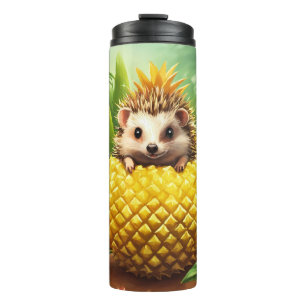Niedlicher Igel mit Ananas - Adorable Cartoon II Thermosbecher