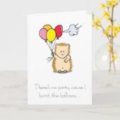 Niedlicher Igel mit Balloons Geburtstagskarte Karte (Gelbe Blume)